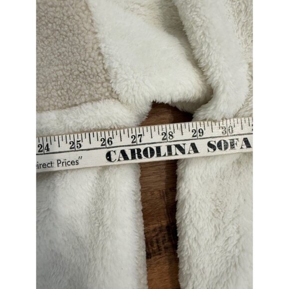 Vans Sherpa Lined Jacket Womens XL Fleece Avondale Cream Beige Full Zip Checker - Picture 10 of 14